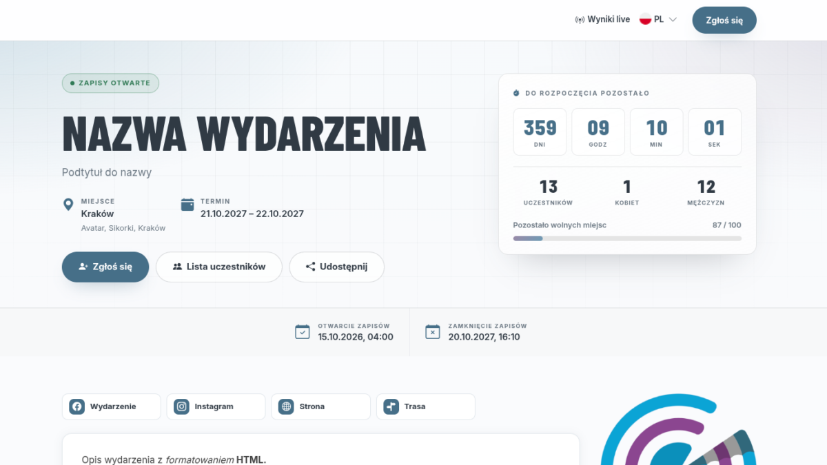Nowy interfejs uczestnika